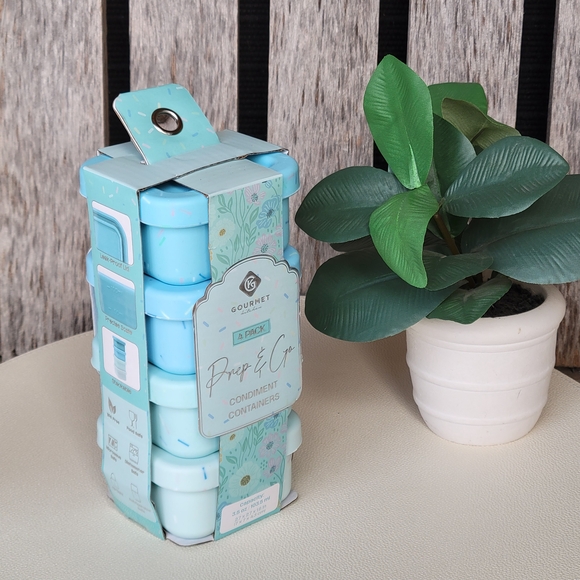 Prep & Go Condiment Containers - Blue Speckled Gradient 4 Pack - Picture 5 of 6